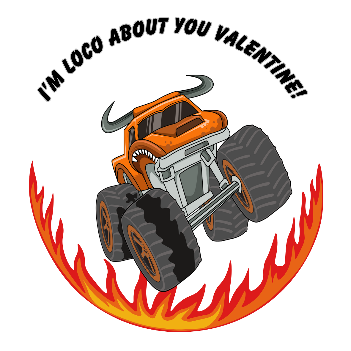 Monster Truck Valentine’s Day sticker digital download