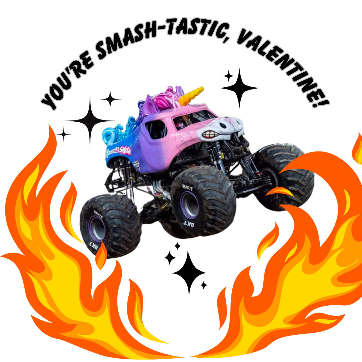 Monster Truck Valentine’s Day sticker digital download